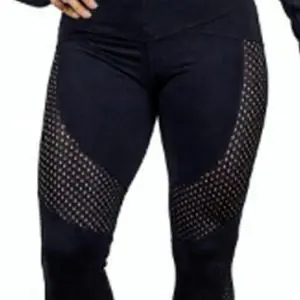 Dark navy blue perforated women’s compression tights