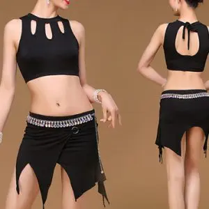 Wholesale women’s stunning black belly dance clothing set