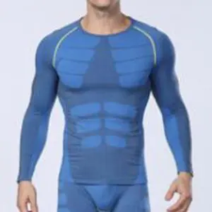 Dual shaded blue men’s compression t-shirt
