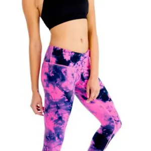 Black and pink tie and dye women’s workout set