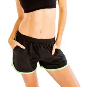 Black and neon green women’s shorts