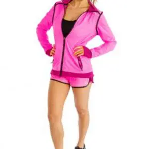 Pink and black women’s fitness shorts