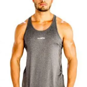 Grey sleek men’s workout tank tee