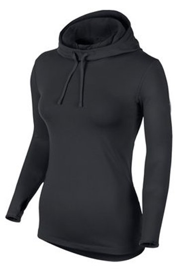 Womens Slate Black Hooded Compression Pullover Manufacturer