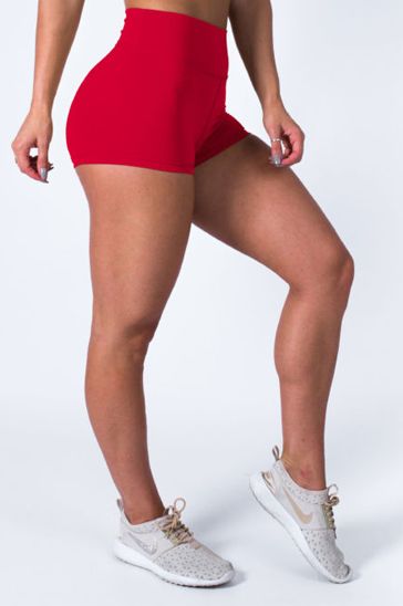 Women Gym Fitness Shorts Cherry Red Color In Australia