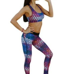 neon and purple print yoga clothing set manufacturer